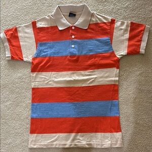 Striped Polo Shirt - Red, Blue, and Cream
